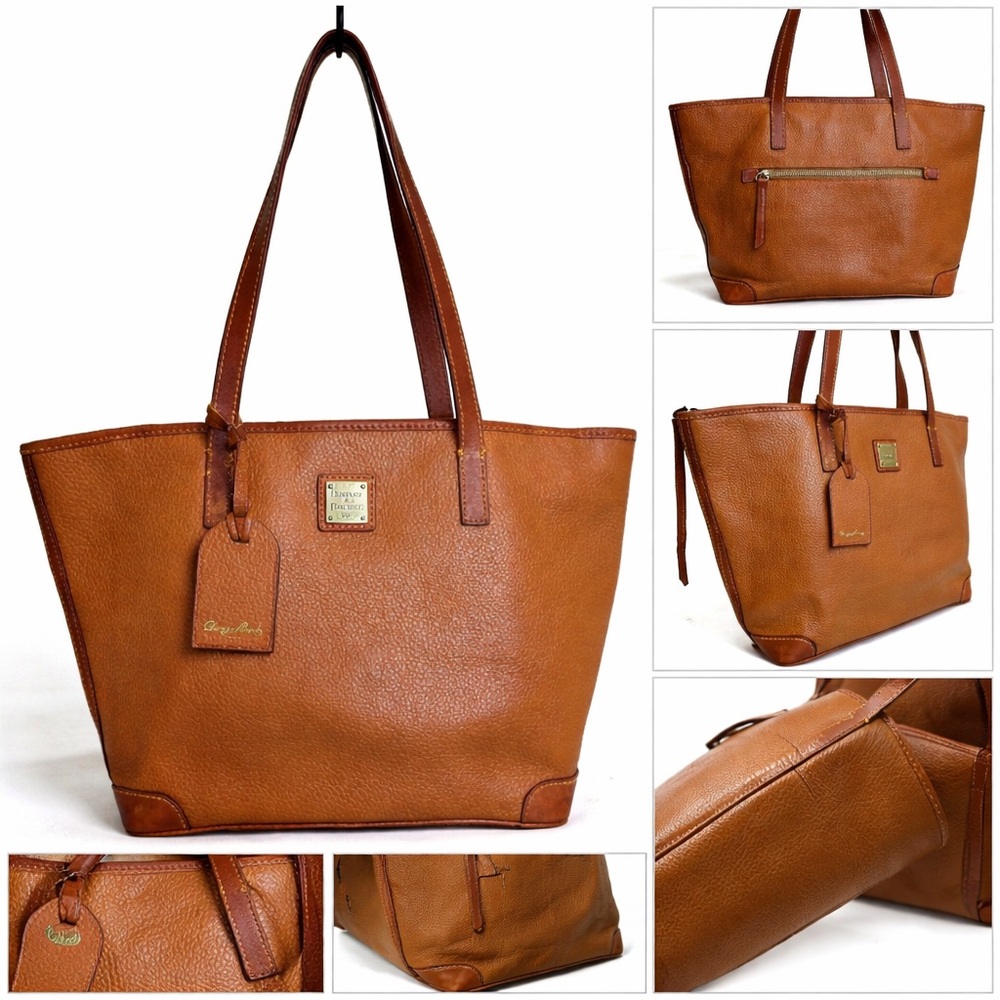 Dooney & Bourke Brown Pebble Leather Tote Charleston Bag Luxe Classic Shopper - Picture 2 of 13
